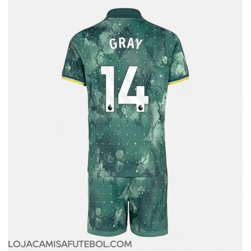 Camisa de Futebol Tottenham Hotspur Archie Gray #14 Equipamento Alternativo Infantil 2024-25 Manga Curta (+ Calças curtas)